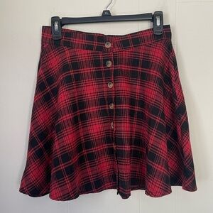 Shein Red Plaid Mini Skirt ~ Lightweight Flannel School Girl ~ Women’s Size M